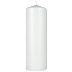 Mega Candles - 3" x 9" Unscented Domed Top Pillar Candle - White