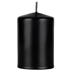 Mega Candles - 2" x 3" Unscented Domed Top Pillar Candle - Black