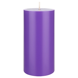 Mega Candles - 3" x 6" Unscented Round Pillar Candle - Lavender