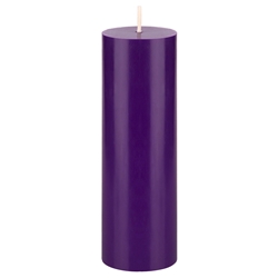 Mega Candles - 2" x 3" Unscented Round Pillar Candle - Purple