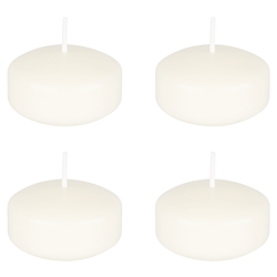 Mega Candles - 4 pcs 2" Unscented Floating Disc Candle - Off White